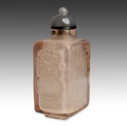 19th C. Crystal Snuff Bottle with Taotie Motif