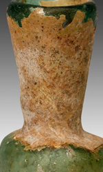 Ancient Islamic hand blown glass vessel from the 7th C.