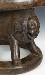 Stool depicting lion motif