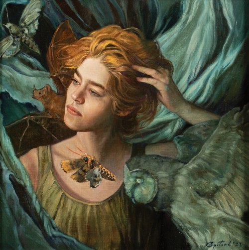 Detail of Gail Potocki painting titled Eyewall