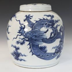 19th C. ginger jar with dragon motif