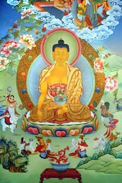 Buddha Room Panel 1: Descent from Tushita Heaven