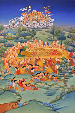 Buddha Room Panel 12: Buddha Entering Nirvana