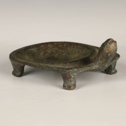 19th C. Copper Inkwell Depicting the Black Tortoise
