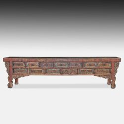 18th C. Altar or Temple Table with seven drawers from Gansu Province, China; PRIMITIVE I.D. #F0803-067