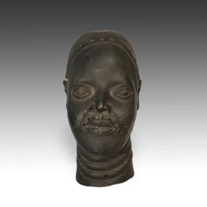 Commemorative Head from the Benin People in West Africa meant to be an illustrative rather than literal portrait; PRIMITIVE I.D. #A0311-111