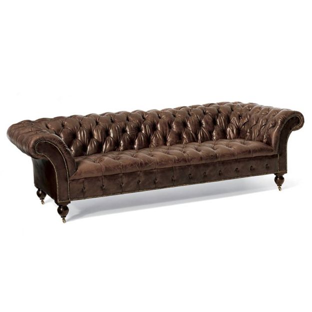 The Ralph Lauren Brittany sofa is a contemporary take on the traditional Chesterfield sofa; PRIMITIVE I.D. #F99RL-818