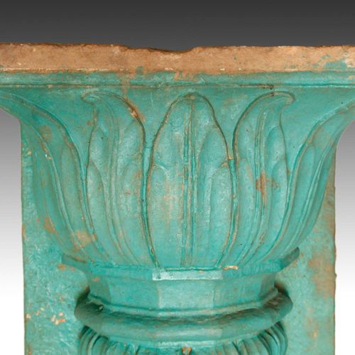 Detail of an inset carved stone pillar from the collection of Indian temple ornamentation; I.D. #A0506-1742