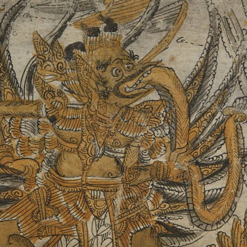 Ider-Ider Or Festival Banner Depicting Scenes From The Arjuna Wiwaha; I.D. #P1105-019