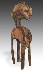Monumental Nimba or fertility mother shoulder mask stading over 6 ft. tall