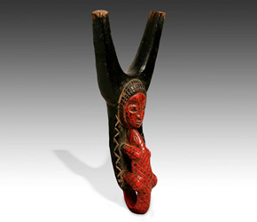 Zoomorphic slingshot by the Baule people of the Ivory Coast, West Africa