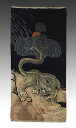 Mongolian Pile Rug with Tiger motif