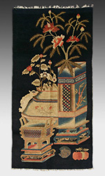Mongolian Pile Rug with Scholar's motif