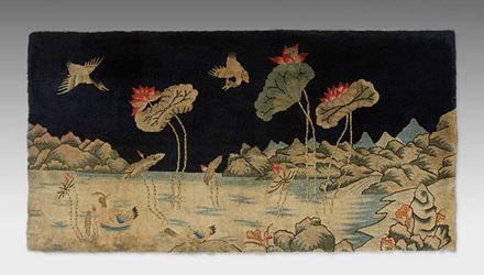 Pictorial Pile Rug with Landscape motif