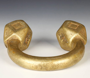 Tuareg brass bracelet currency showing signs of wear over time