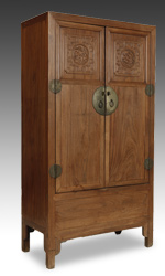 18th C. beech wood wardrobe cabinet