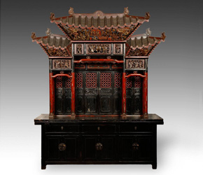 19th C. altar cabinet with canopy