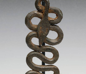 Forged iron snake currency by the Lobi people of Burkina Faso, West Africa