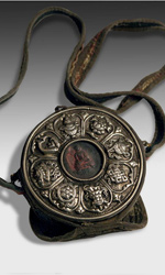 Circular Tibetan Gao or prayer box