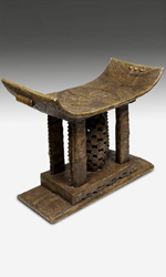 Chiefs stool with pineapple motif from the Ashanti people of Ghana, West Africa