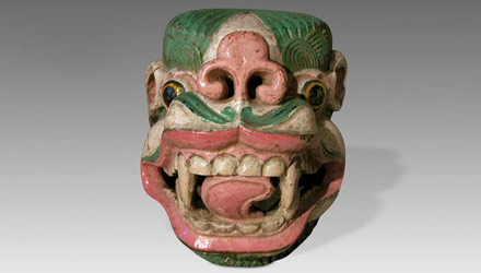 This Tshechu, or festival mask, is part of a larger collection of masks available exclusively at PRIMITIVE