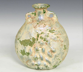 Hand blown glass vessel from the Roman Empire, 3rd-7th C.