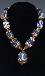 Late 15th C. Chevron Glass Necklace from Venice, Italy