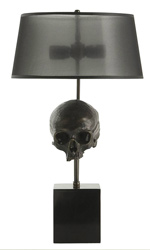 Bronze contemporary Skull Lamp