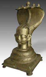 17th C. mukha or face lingam cover with cobra hood