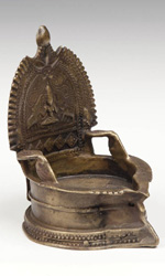 Oil lamp with Lakshmi motif