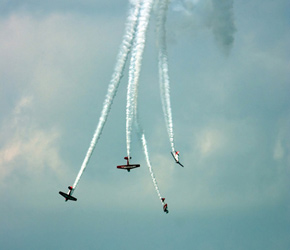 At times I was certain these planes weren't flying, but plummeting straight for Lake Michigan