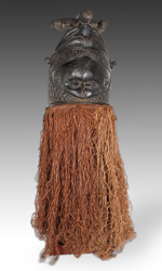 Mende Bundu helmet mask crowned with an airplane