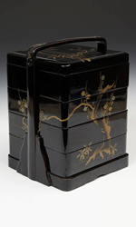 Jubako or tiered food box with bamboo motif