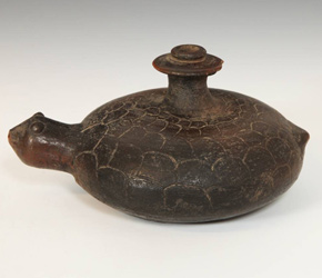 Kendi ritual water vessel with turtle motif