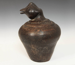 Kendi ritual water vessel with rooster motif