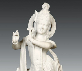 Standing figure of Krishna carved in Makrana marble