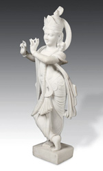 Standing figure of Krishna carved in Makrana marble