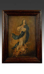 Our Lady of Guadalupe, framed oil painting from Mexico
