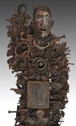 Nkisi nkondi, or power figure standing over 5 ft tall