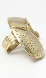 22 karat gold ring with royal mudfish motif  from the Ashanti people of Ghana, West Africa
