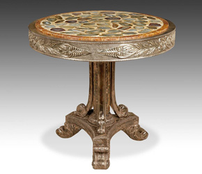 Neoclassical style side table with pietra dura top