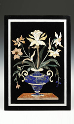 Pietra dura panel depicting urn with flowers