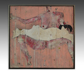 Early painting on canvas by Mark Westervelt, dated 1991
