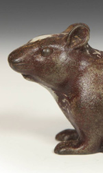 Japanese iron figure depicting a rat