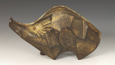 Japanese iron depicting a wild boar