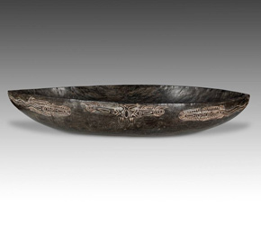 Carved wood bowl from the Tami Islands, Papua New Guinea