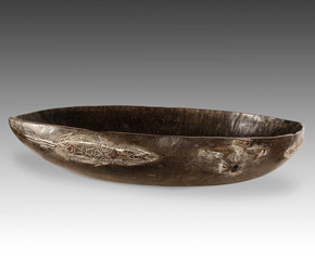 Carved wood bowl from the Tami Islands, Papua New Guinea