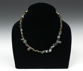 Necklace composed of excavated Ancient Islamic glass Necklace composed of excavated Ancient Islamic glass