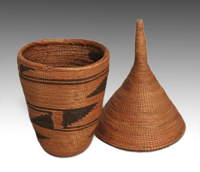 A small Agaseki or Ibeseke basket from the Tutsi people