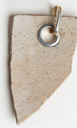 This ancient pot shard is carefully set with sterling silver This ancient pot shard is carefully set with sterling silver